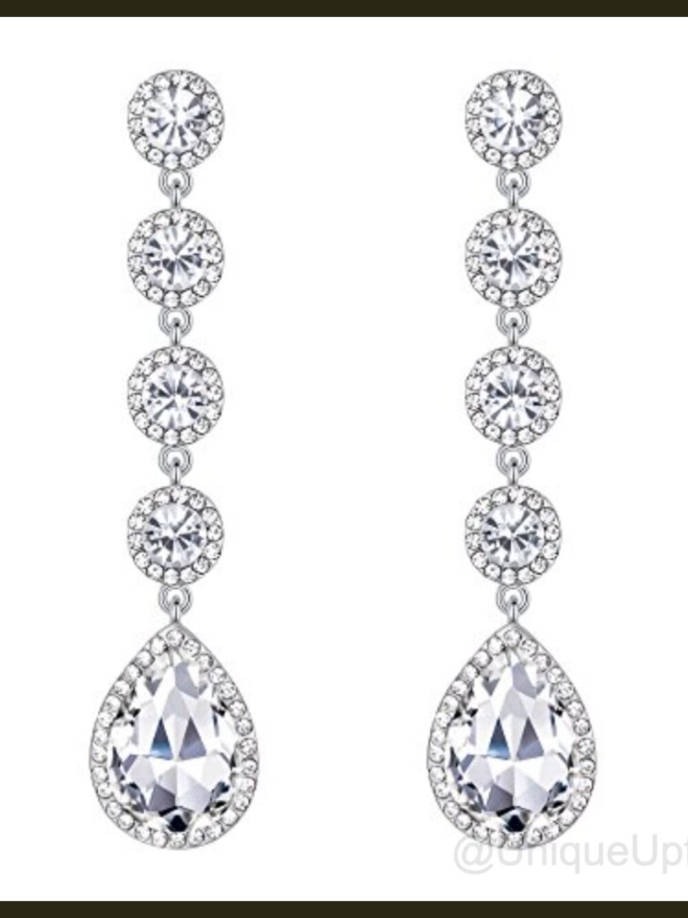Austrian Crystal Chandelier Dangle Earrings Wedding Bridal Pierced